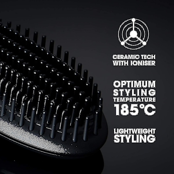 Glide Hot Brush - Varmt stylingverktøy for hår (svart)