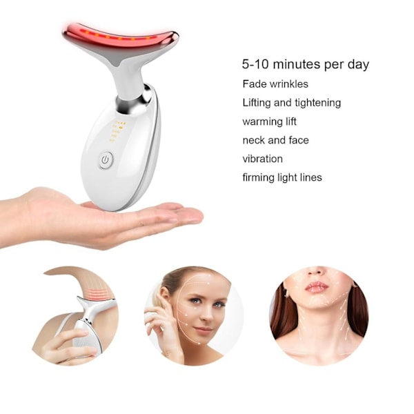 Multifunktionell 7-färgs LED Ansikts- & Nackmassager för Hudvård Hemma - GSL