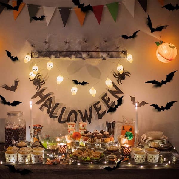 Lepakkoseinätarrat ja ikkunatarrat Halloween-sisustukseen