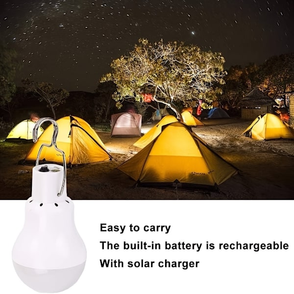 Solcelledrevet LED-utelampe med panel for hage og camping 2 St