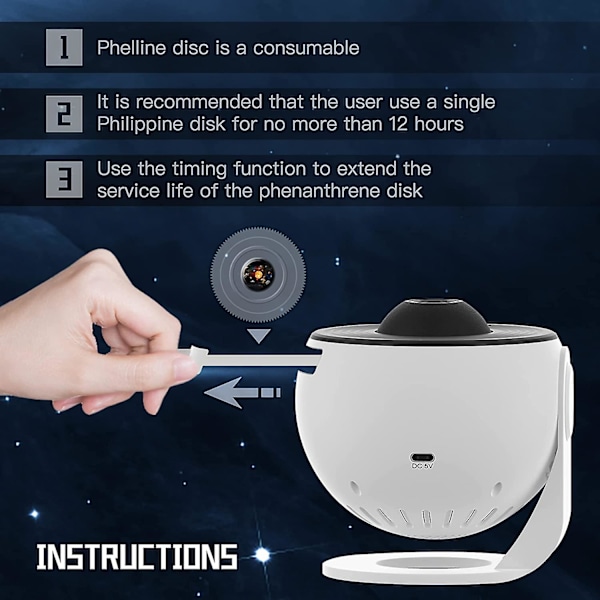 Stjerneprojektor, Planetarium Galakseprojektor for soverom, Nattlys Barn Ad...