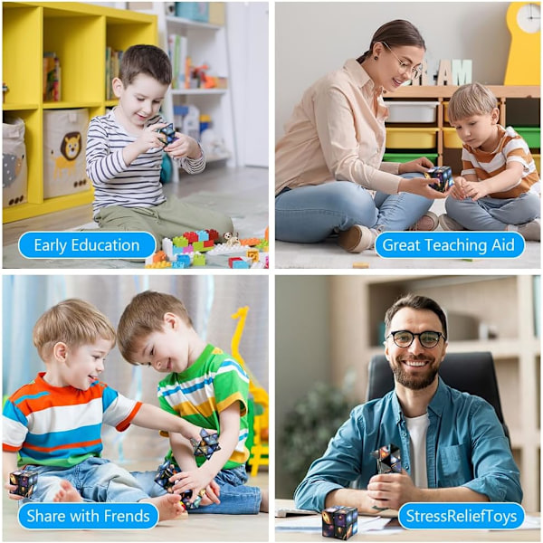 Magic Star Cube Infinity Puzzle Toy, 3D Hjärngympa för Barn & Vuxna, Stressreducerande Kub Presentidé[GPA] Kvadrat