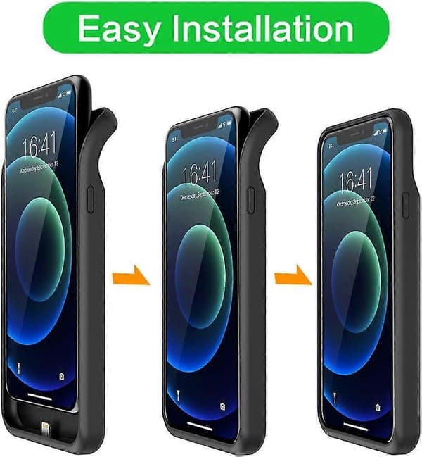Battery Case for iPhone 12/12 Pro, [Upgraded] 7000mAh Rechargeable Charging Case (Black)_max