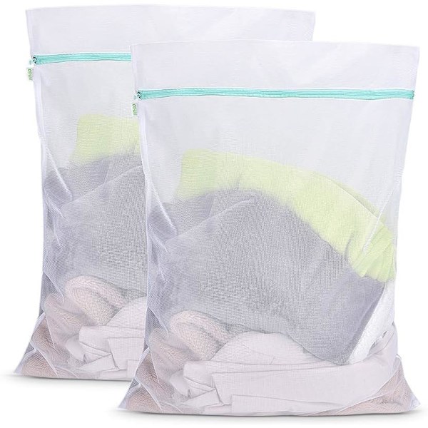 *Tvättkassar 60x80cm 2-pack Mesh Tvättkasse Stor Storlek*