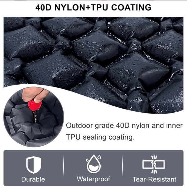 Self-Inflating Camping Mattress: Thick Lightweight Single Camping Mattress Inflatable and Connectable Double Camping Mat and Compact Inflatable Navy