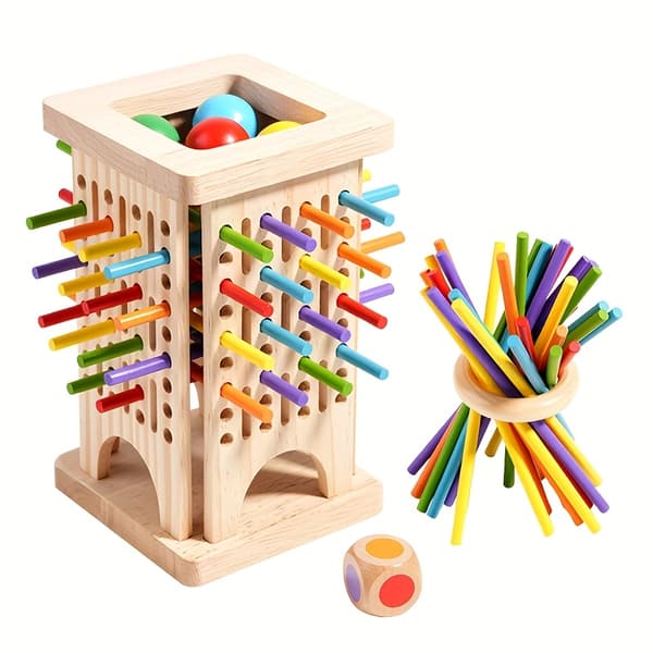 Puinen tappipalapeli perheen hauskanpitoon ja aivojen kehitykseen New Pull Stick Toy