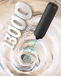 Trådløs mælkeskummer - USB-C genopladelig - Dobbeltfjeder cappuccino skummer - 304 rustfrit stål - Sort - Køkkengave - Skum på 20 sekunder