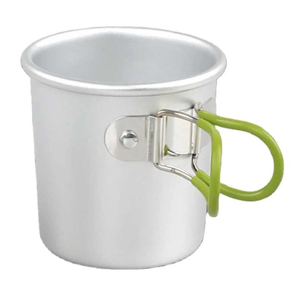 Udendørs Camping Kaffe Te Vandkop Bærbar Vandring 150ml Aluminium Campingkop med Foldbart Håndtag Orange