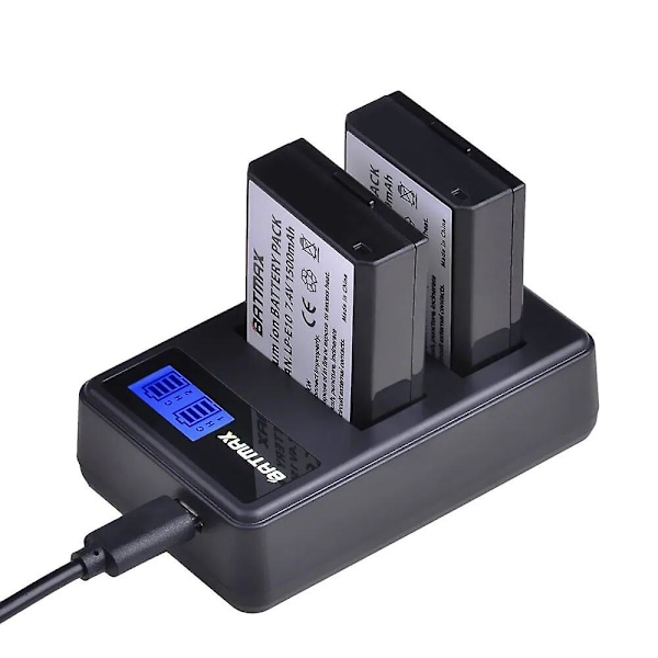 4x Lp-e10 Lp E10 Lpe10 Kamerabatterier + LCD USB Dubbelladdare Kompatibel Canon Eos 1100d 1200d 1300d Kiss X50 X70 X80 Rebel T3 T5 T6 4battery