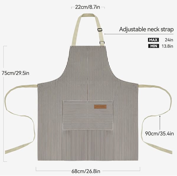 2-lommet køkkenforklæde til kvinder, madlavnings- og bageforklædesæt med 2 [GPA]