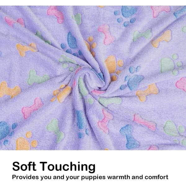 Galaxy 1-pack med 3 hundfiltar, kattfiltar, mjukt fluffigt sött benmönster, husdjursfilt av fleece 60 x 40 cm