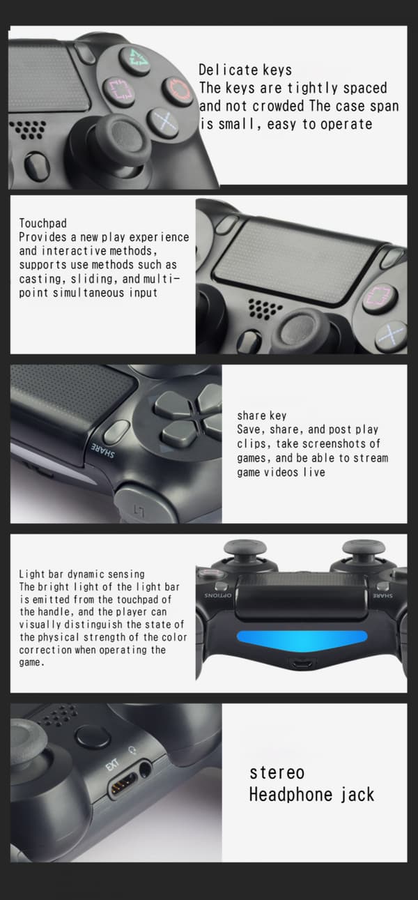 PS4 controller med touchscreen og seks-akset vibration PS4 har L