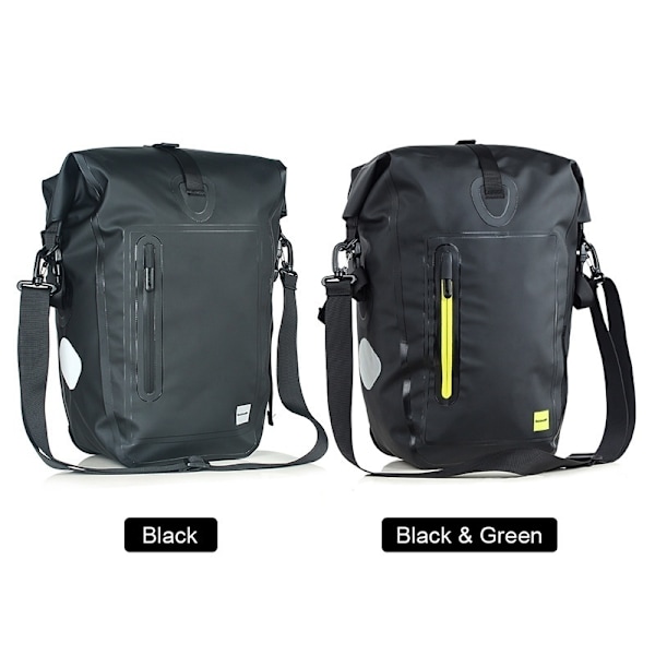 25L Pyörän vedenpitävä laukku Takalaukku Pyöräilytarvikkeet black/green