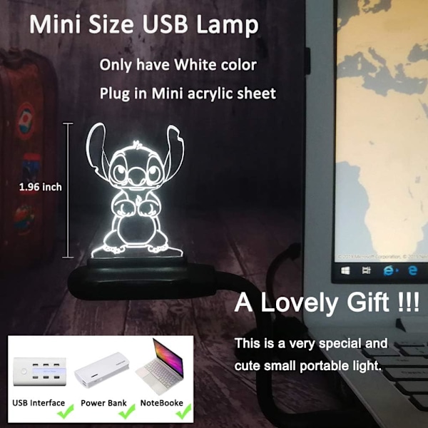 Lilo & Stitch Lampe Tegneserie Søt Stitch Figur Venner 3D LED