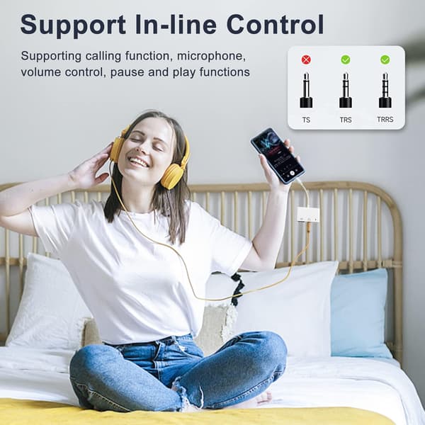 USB C-adapter 3,5 mm jack med hurtiglading OTG-adapter, Type C til Aux Splitter Hodetelefonlyd (hvit)