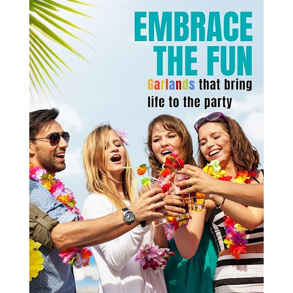 Hawaiianska Blomsterleis Set med 12, Redstar Blomsterhalsband för Luau Party[GPA]