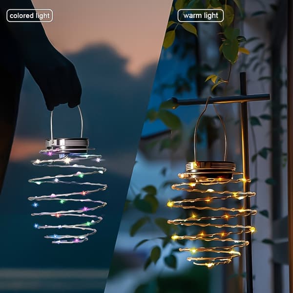 Soldrevne LED-forårspendellamper til havehegn, altansti 5 Packs Warm Light