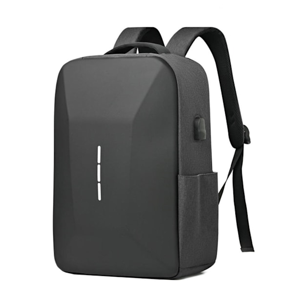 Casual rygsæk til mænd med USB-opladningsport tyverisikret hård laptop taske til udendørs rejser Grey