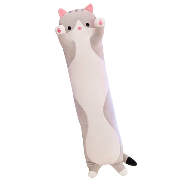 Lång Katt Kudde Sovkudde 90CM Grå Kompatibel med GRÅ[GPA] Grey 90cm