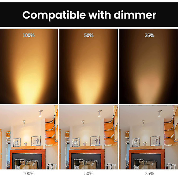 8 kpl halogeenivalaisimia Gu5.3 Mr16 35w 12v himmennettävä - lämmin valkoinen 2800k, 400 lumen, peite
