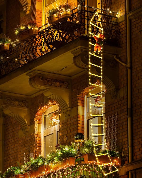 3M Jul Trappstegsbelysning med Julemand - 288 LED Julelys, 8 Tilstande, Netdrevet, Julepynt colorful