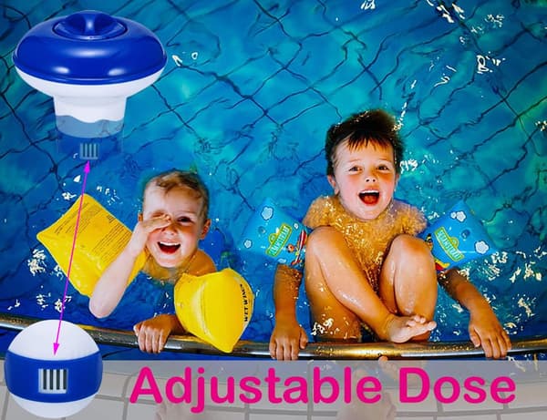 Flydende dispenser klortabletter boblebad pool spa, flydende poolklor, klortabletholder (5 tommer)