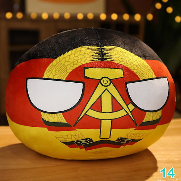 10cm Landboll Plyschleksak Polenboll Hängande Countryball Fylld Barn Dock DB East Germany