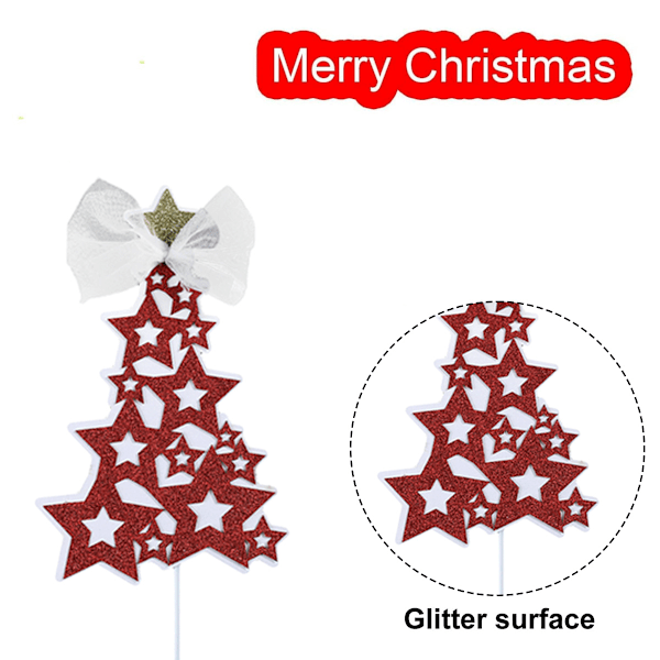 6-pack Jul Cupcake Toppers, Glitter Jul Tårta