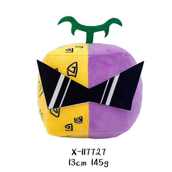 Blox Fruits Djävul Frukt Fruktlåda Leopardmönstrad Docka Plyschleksak Barnens Födelsedagspresent Semestergåva purple yellow