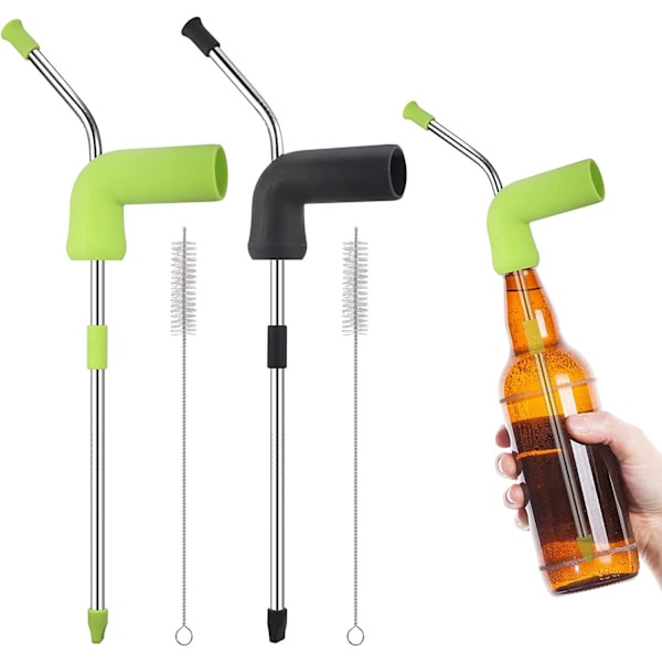2-pack drickssnorkel med borstar för fest, familjekul, födelsedag, nyår [GPA]