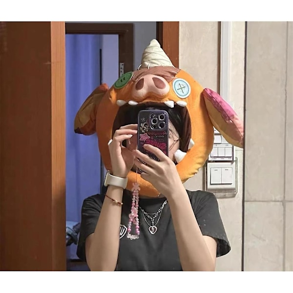 Barn & Voksne BOTW Bokoblin Maske TOTK Link Gris Plysj Full Hette Hette Maske Hatt - WELLNGS[GP]