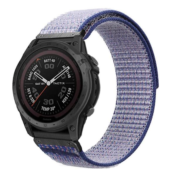 Til Garmin Tactix 7 Pro/Fenix 7X/Fenix 6X Pro 26mm Nylon urrem håndledsrem erstatning Lys lilla, Purp Light purple, Light Purple Style F Other Smartwatch Model