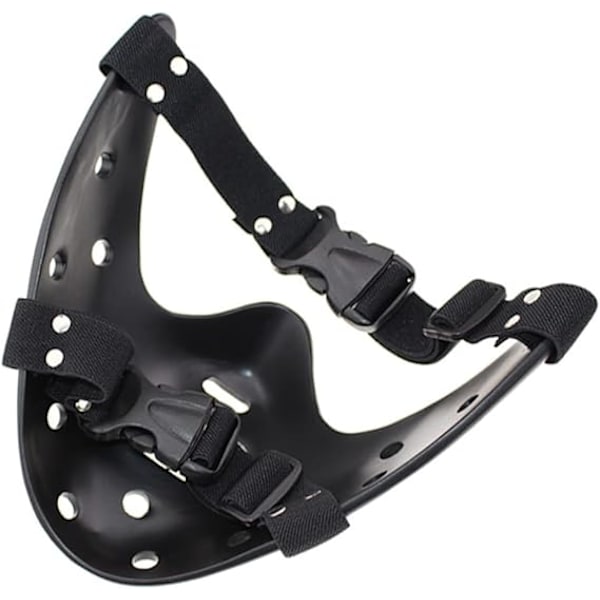 Halloween Maske Hannibal Lecter Maske Skræmmende Halloween Rollespil Realistisk Horror Morder Maske Halvt Ansigt Hovedbeklædning Harpiks black