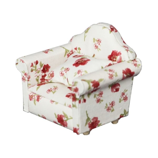 Lantlig Stil Fåtölj Minisoffa Dockhus Miniatyrsoffa och Set Träsimuleringsmöbler Flickor Favoritpresent null - 9