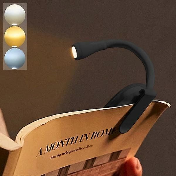 Book light, rechargeable clip-on reading light, adjustable brightness
