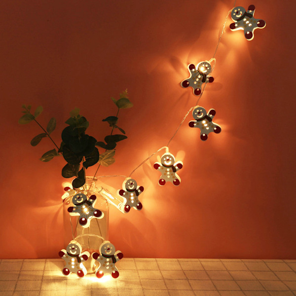 10 LED-lys Snemand Lysstreng Dekorationslampe til Jul og Festdekoration