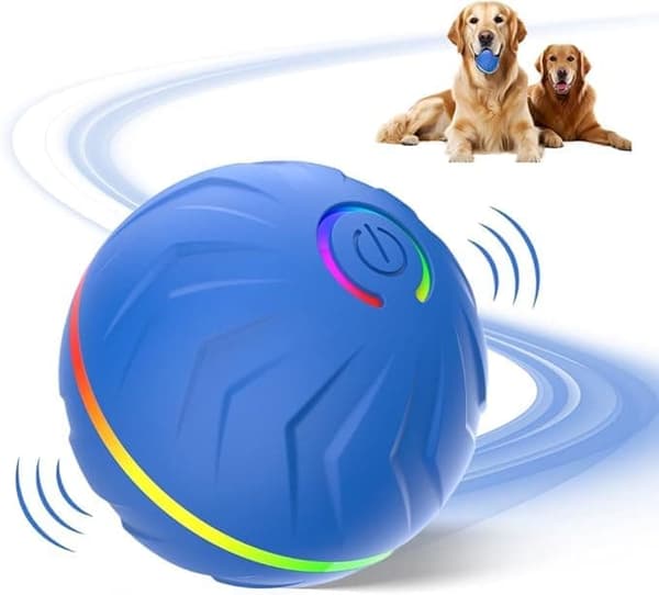 Interaktiv Smart Bold Legetøj til Hunde, Interaktiv Bold Legetøj til Katte – Hoppebold til Hunde, Holdbar Legetøjsbold til Aktive Kæledyr Blue