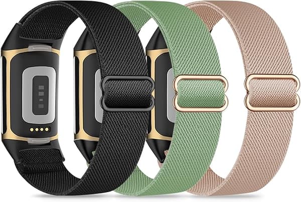 Elastiska ersättningsband kompatibla med Fitbit Charge 5/6, ventilerade och justerbara