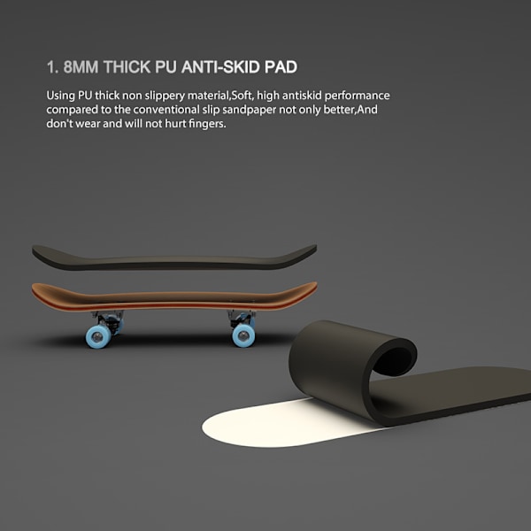 Sormi-Skateboard Trä Gripbräda Leikkikalut Ammattimainen Telat Fi Musta Black One Size
