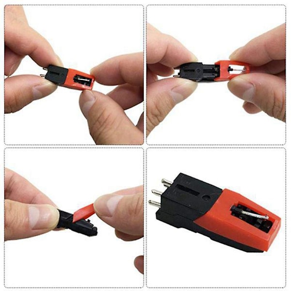 4 kpl Stylus-neuloja levysoittimiin - Vaihtoneuloja LP Crosley Ion Jensen 1Byone Gramophone -levysoittimiin