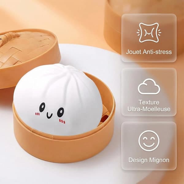 Large, Soft, and Squeezable \"Dumpling\" 7 x 10 cm Glitter Stress Relief Toy. Soft to the touch; ideal for office or school use Blue Blue