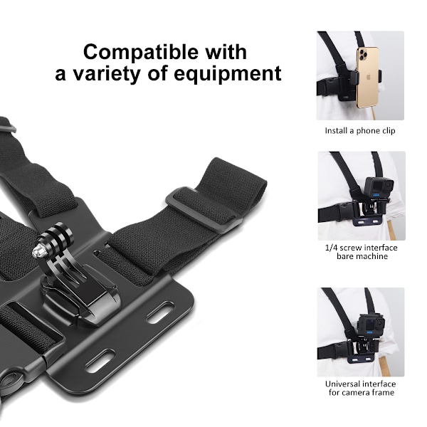 Brystmonteringsseleholder for Gopro Mobiltelefon B