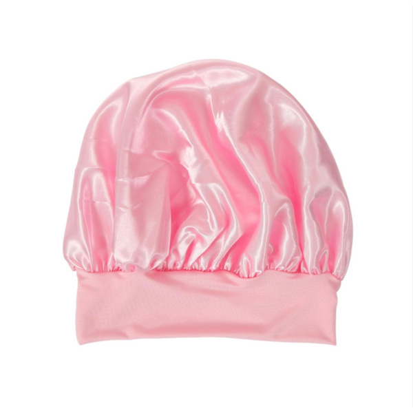 Silke hårhette for kvinner, sovehette for hårpleie og beskyttelse one size Rosa