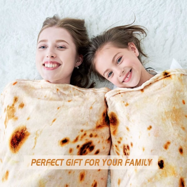 Burrito-tæppe, dobbeltsidet gigantisk mel-tortilla-tæppe