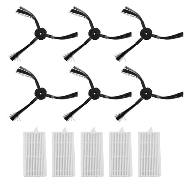 6X Sidoborste +5X Filter Passar till Lidl SSR 3000 A1 Robotdammsugartillbehör Ersättning