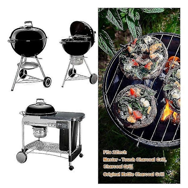 Weber 22-tuumainen One-Touch -tuhkienpuhdistusjärjestelmä, sopii Master-Touch/Performer/Original Series -grilleihin (FMY) Silver