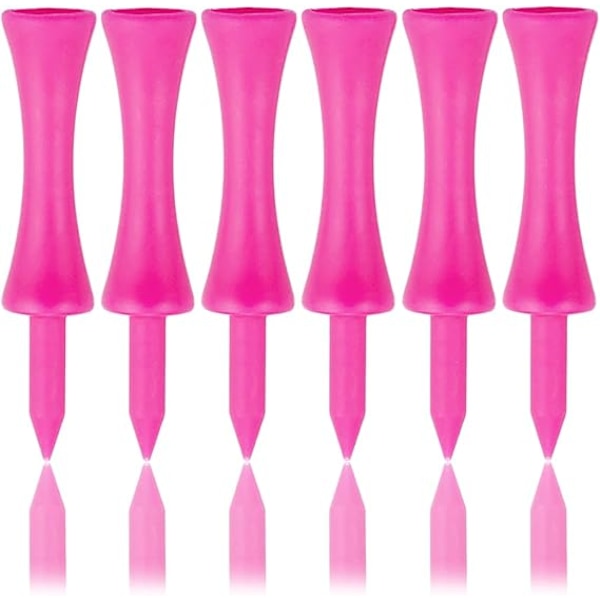 Rosa plastgolftee 57 mm 100 stk lange Castle golftee 2-1/4 tommer