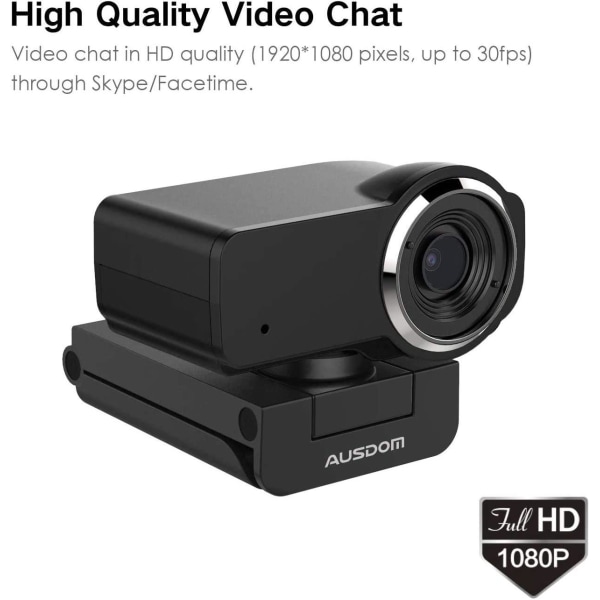 AUSDOM AW635 1080P Webcam Svart