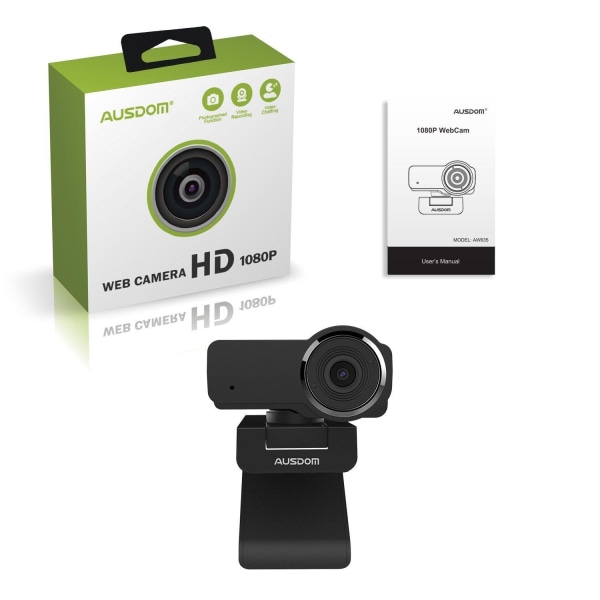 AUSDOM AW635 1080P Webcam Svart