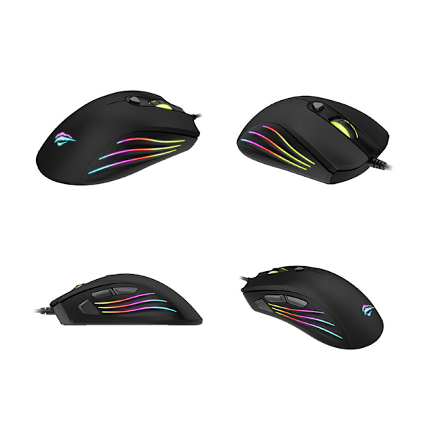 Havit HV-MS1002  RGB Gaming Mus 3200 DPI Svart